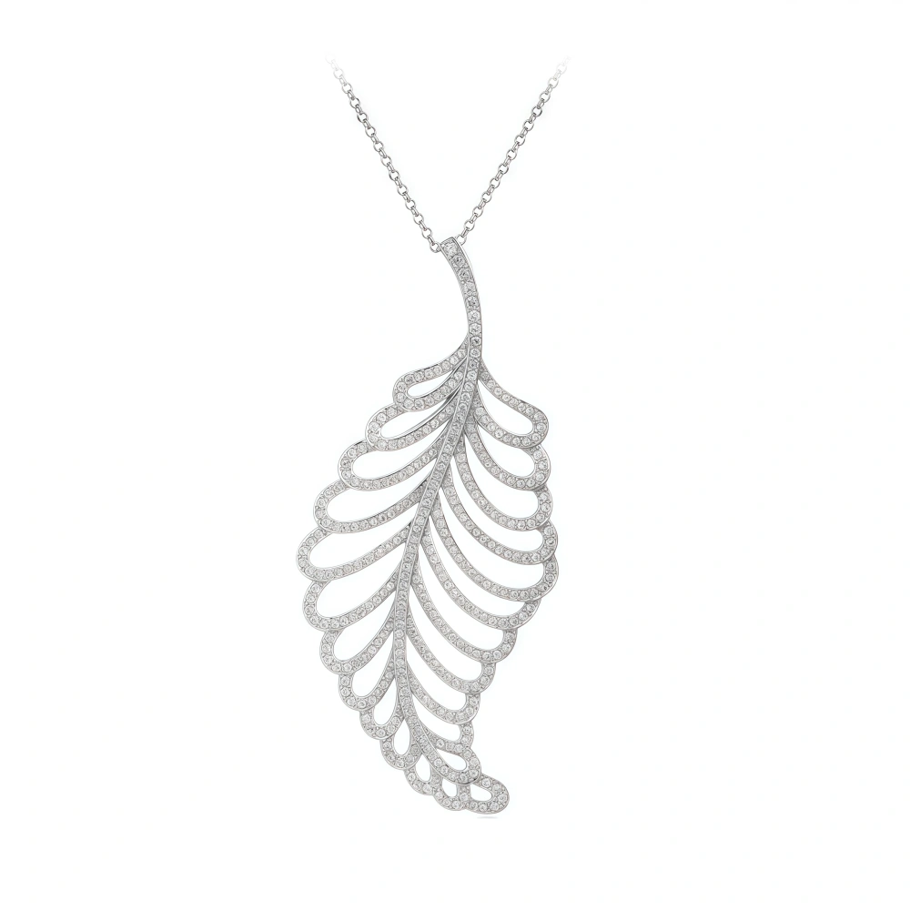 WINKIN WINSIN Brand S925 Pure Silver Necklace Electroplated Gold Leaf Jewelry Gemstones Necklace Pendant Jewelry For Women