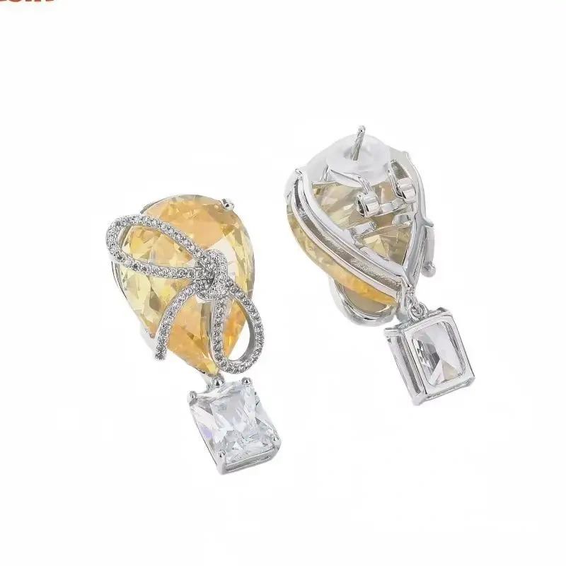 WINKIN WINSIN Brand MST High Quality Lab Grown Gemstone Ear Pendant Drop Earrings For Woman 925 Sterling Silver Earrings Jewelry