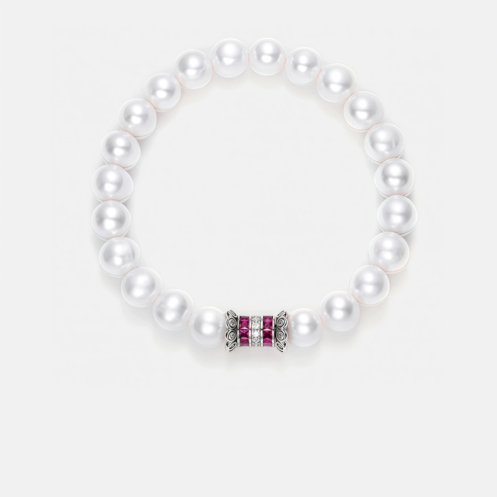 WINKIN WINSIN Brand S925 Pure Silver Women's High Quality Pearl Bracelet With Gold Plated High Carbon Diamond Bracelet Jewellery