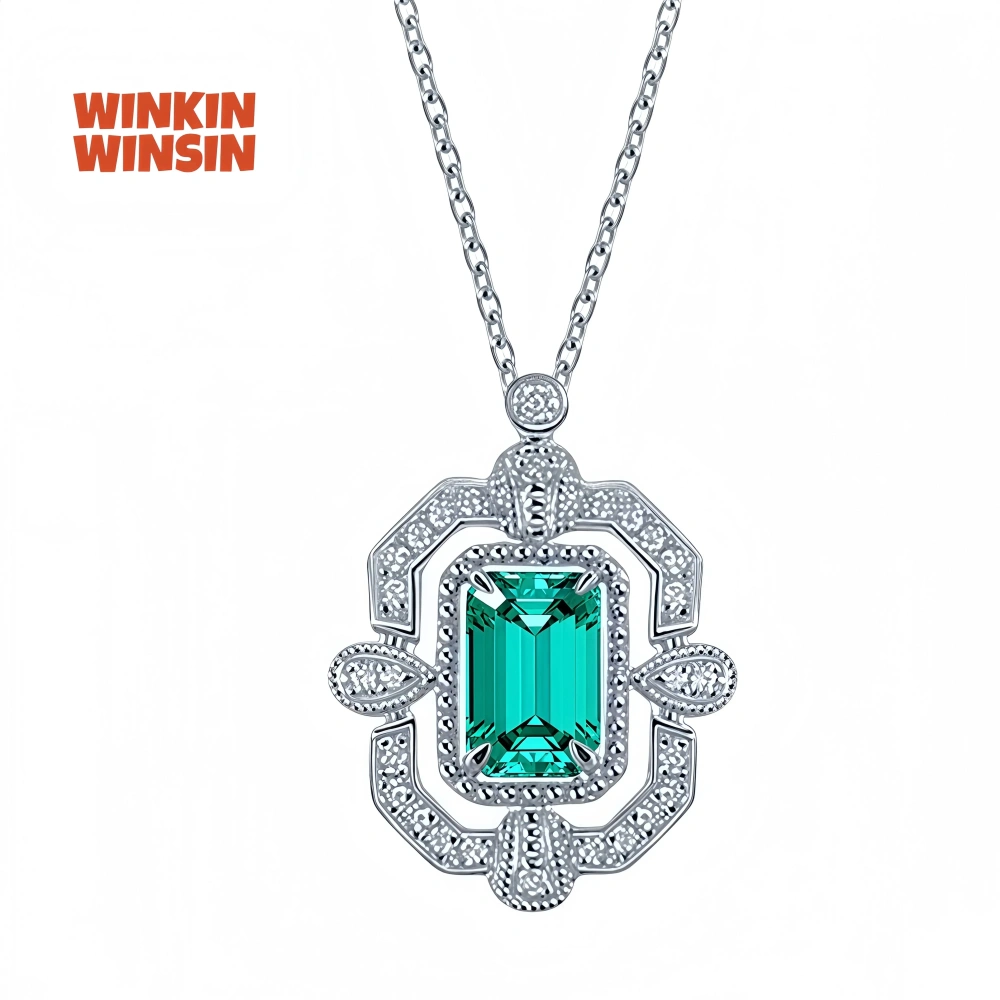 WINKINWINSIN Brand MST Real 925 Sterling Silver For Women High Carbon Diamond Certificated Water Drop Pendants Necklaces Jewelry