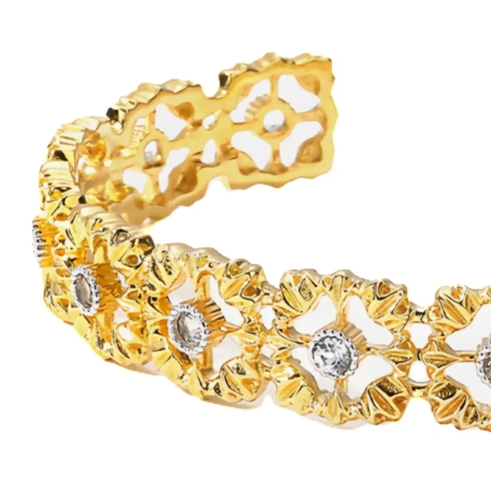 WINKIN WINSIN Brand MST 925 Sterling Silver Bracelet Lab Grown High Carbon Diamond Lace Hollow Opening Bracelets Jewelry