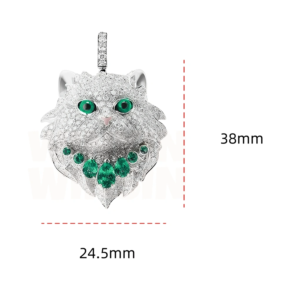 WinkinWinsin Brand Women 925 Sterling Silver Pendant Animal Cat Necklace Cute Cat High Carbon Diamond Pendants Necklaces Jewelry