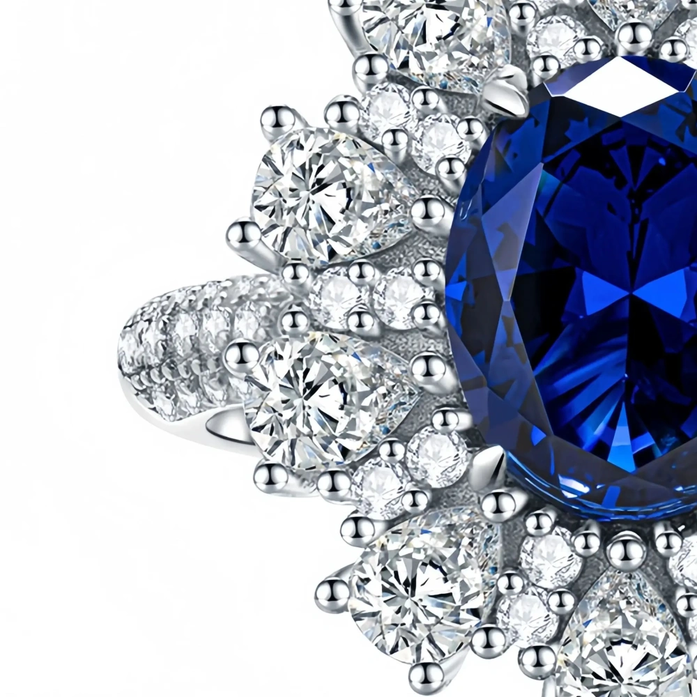 WINKIN WINSIN Brand MST High Quality 3ct 925 Sterling Silver Synthetic Sapphire Rings Fashion For Women Diamond Ring Jewelry