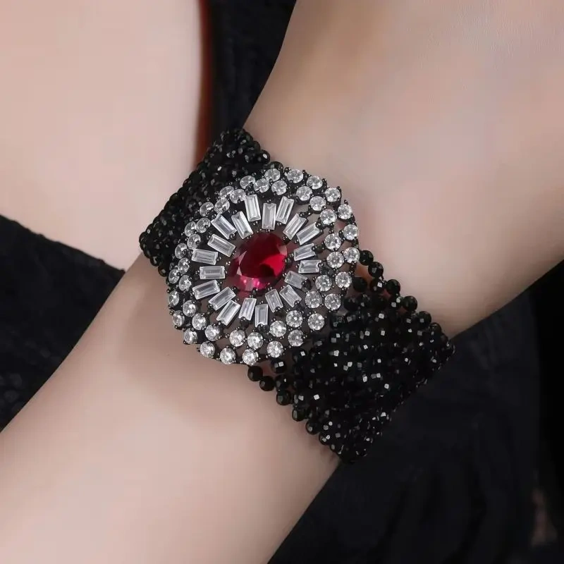 WINKIN WINSIN Brand MST Lab Grown Gemstones Crystal Multi-layer Bangle Bracelet  925 Sterling Silver Bracelets Jewelry