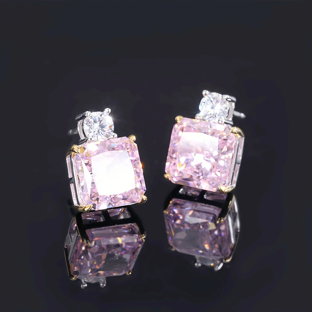 WINKIN WINSIN Brand Real 925 Sterling Silver Stud Earrings For Woman High Carbon Diamond Gemstones Earring Stud Fine Jewelry