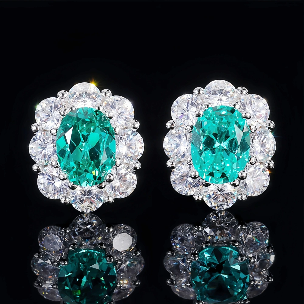 WINKIN WINSIN Brand Real 925 Sterling Silver Jewelry Set S925 Handmade Green Tourmaline Stud Earrings Pendant Necklace For Women