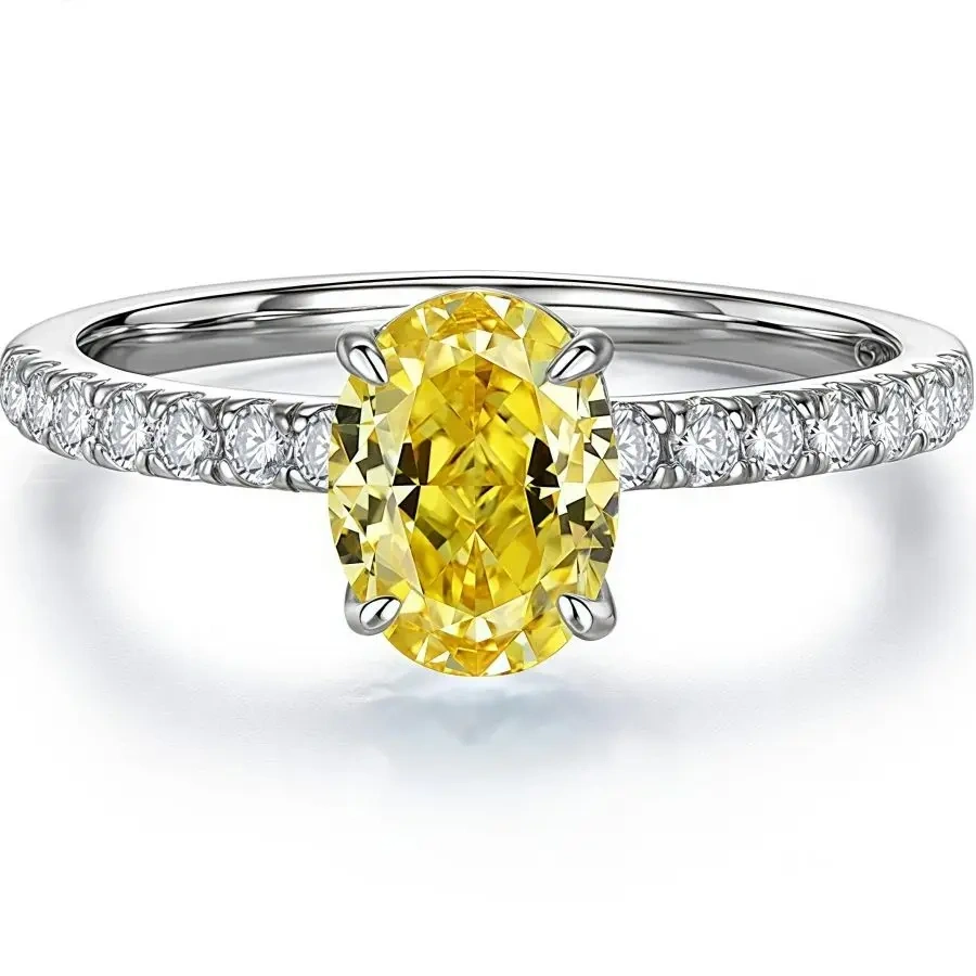 WINKIN WINSIN Brand MST 925 Sterling Silver 2.8ct Lab Grown Gemstones High Carbon Diamond Water Drop Rings Jewelry