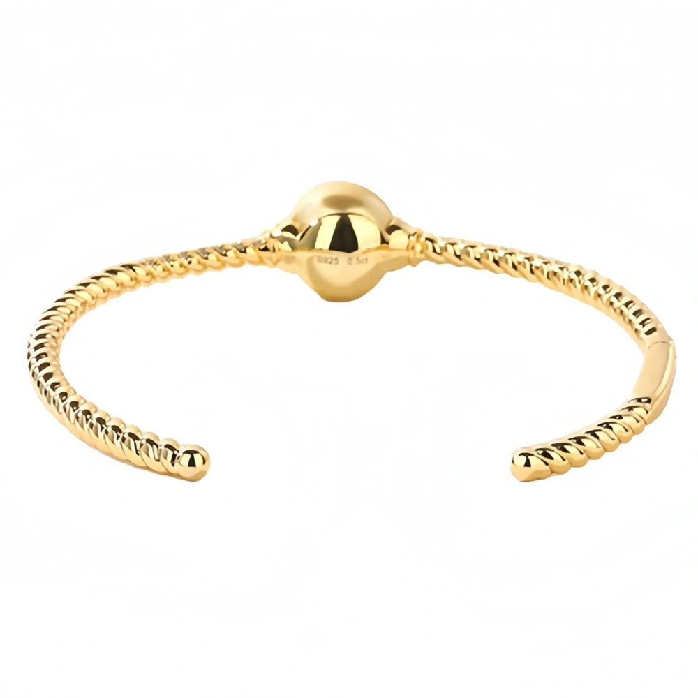 WINKIN WINSIN Brand MST 925 Sterling Silver Bracelet Fashion 18k Gold Plated Bangle Spiral Bracelets Jewelry