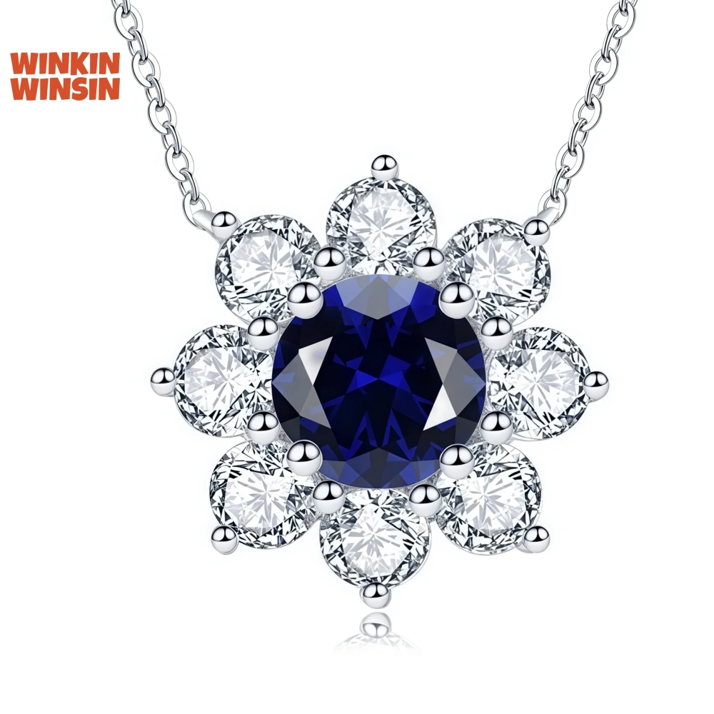 WINKIN WINSIN Brand MST Real 925 Sterling Silver  Diamond  Pendants Zircon Gemstones Certificated Newest  Necklaces Jewelry