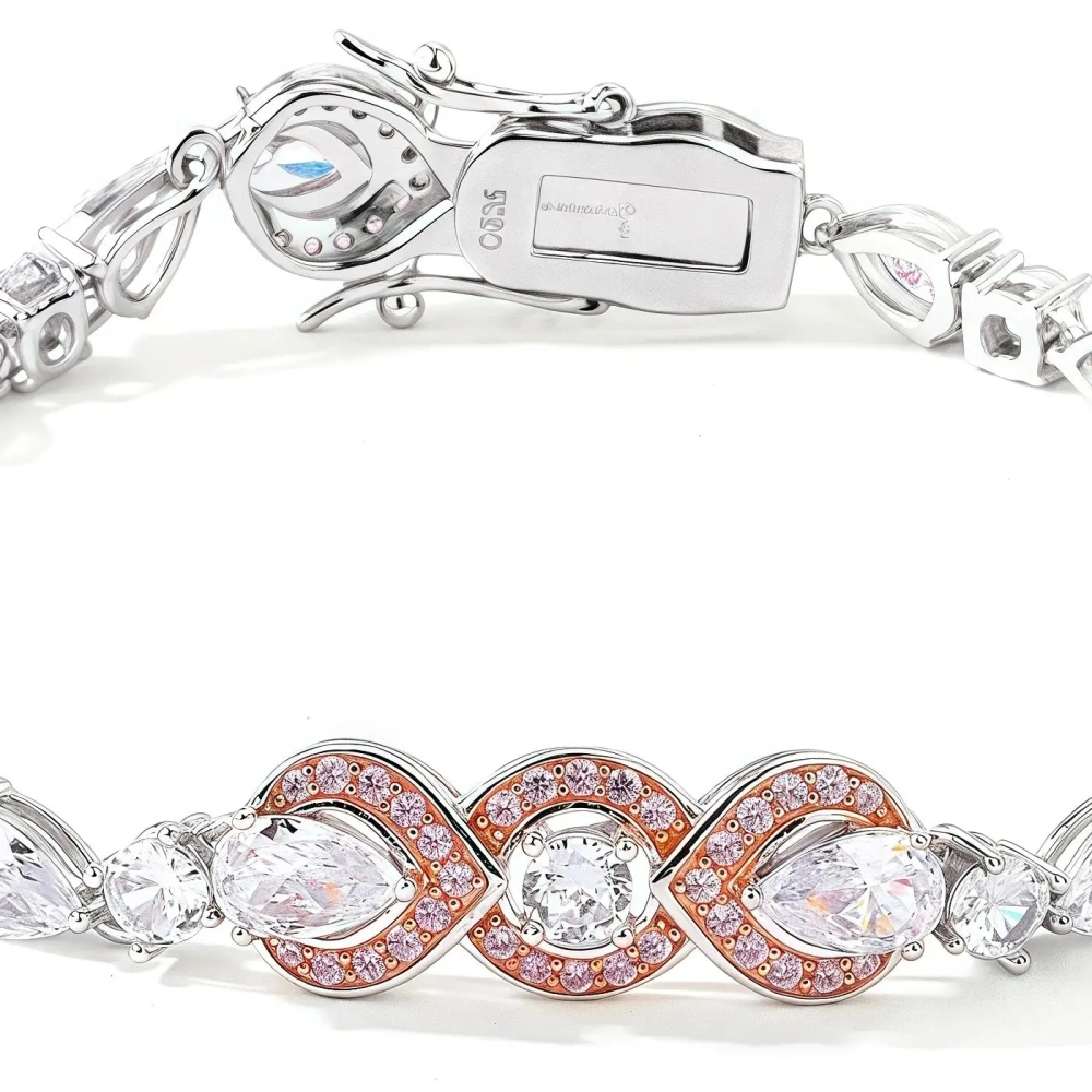 WINKIN WINSIN Brand MST High Quality 925 Sterling Silver Water Drop Lab Grown Gemstones High Carbon Diamond Bracelets Jewelry