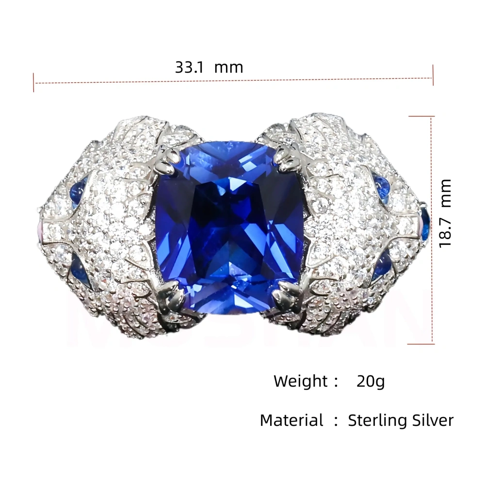 Winkin Winsin Luxury 925 Sterling Silver Ring Lab Grown Gemstones For Women Wladimir Cat Ring High Carbon Diamond Rings Jewelry
