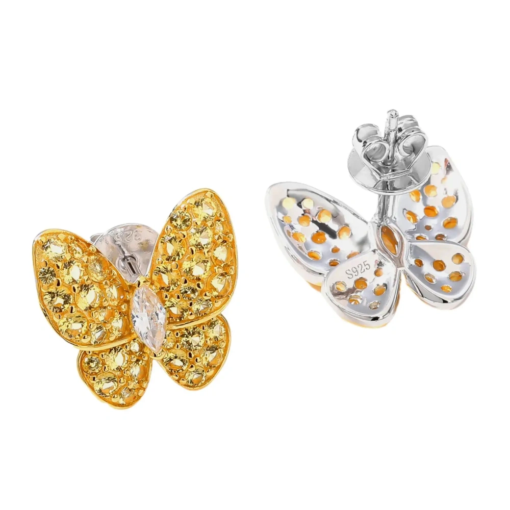 WINKIN WINSIN Brand MST 18k Gold Plated Jewelry Full Diamond Camellia Flower Earring For Woman 925 Sterling Silver Stud Earrings
