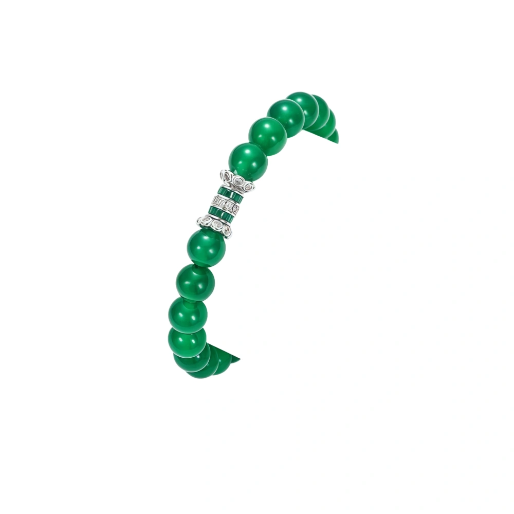 WINKIN WINSIN Brand MST High Quality S925 Pure Silver Inlaid High Carbon Diamond Bracelet For Women Green Agate Bracelet Jewelry
