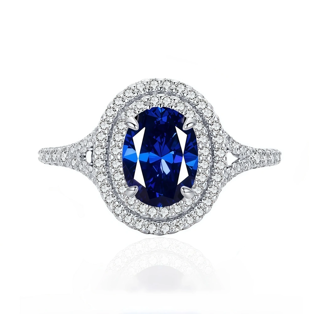 WINKIN WINSIN Brand Luxury s925 925 Sterling Silver Rings For Women Girls Platinum Plating Blue Red Green Gemstones Ring Jewelry