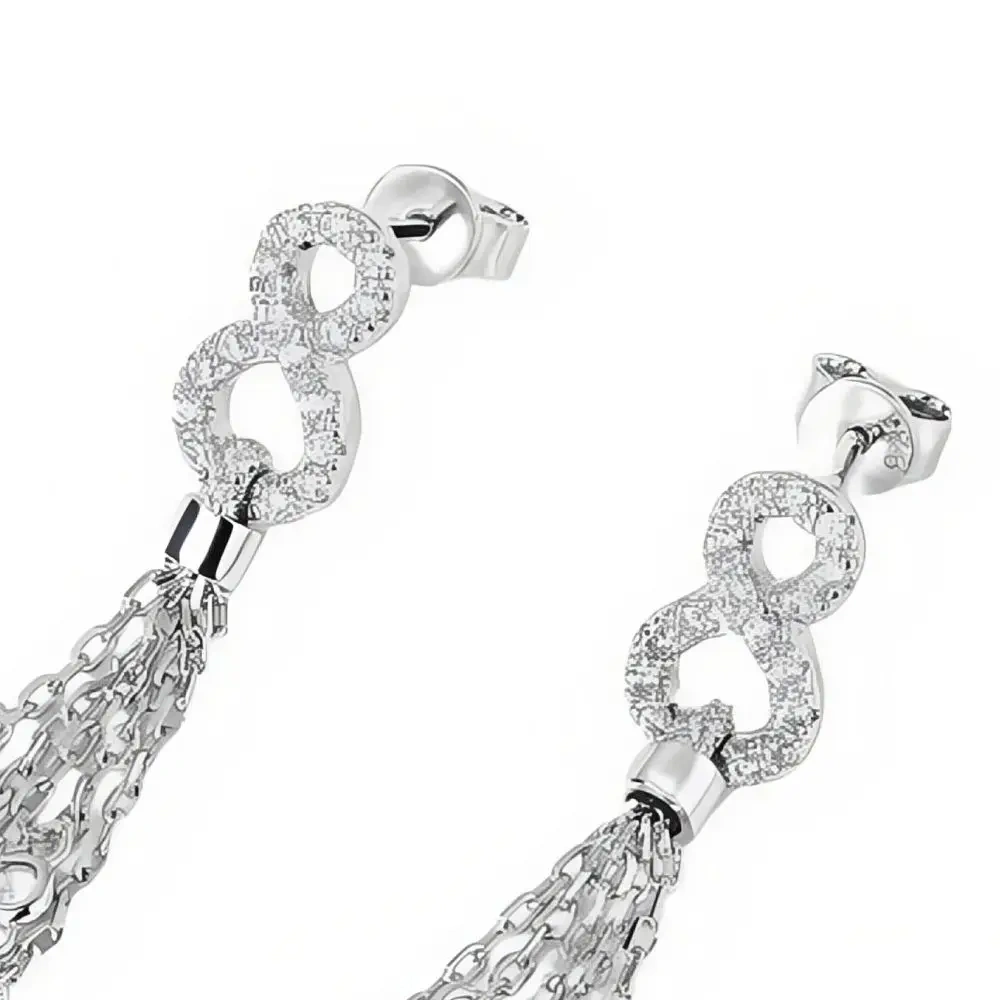 Winkin Winsin Brand Top Quality 925 Sterling Silver Tassel Stud Drop Earrings For Women High Quality Pendant Earrings Jewelry