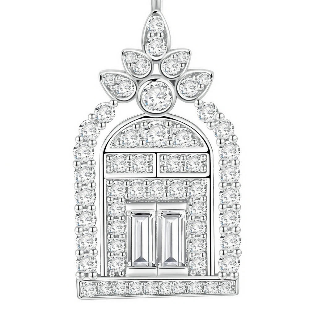 WINKIN WINSIN Brand MST 925 Sterling Silver Pendant For Women Happiness Gate Castle Necklace Zircon Gemstones Pendant Jewelry