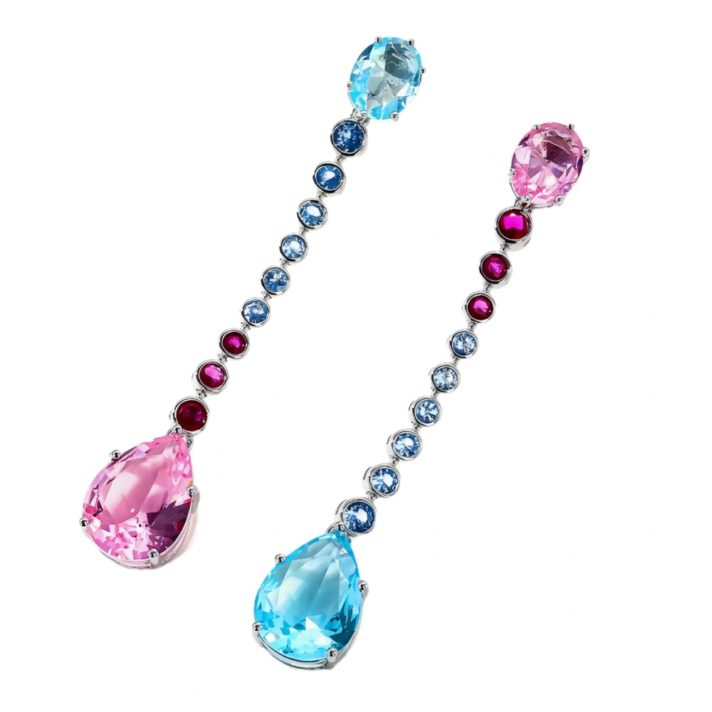 WINKIN WINSIN Brand MST 925 Sterling Silver Lab Grown Gemstone High Carbon Diamond GRC Tassel Earrings For Girl Jewelry