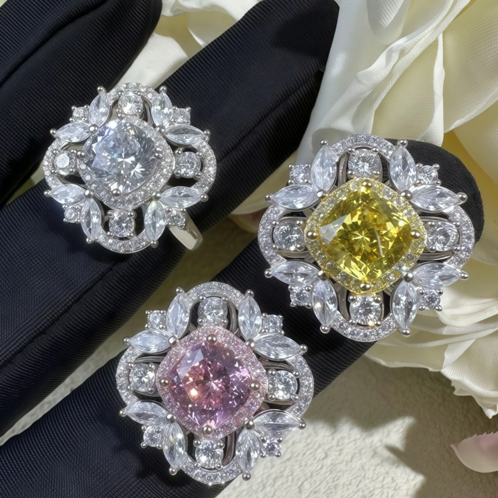 WINKIN WINSIN Brand MGI New Products Hot Selling High Carbon Diamond Rings Real 925 Sterling Silver Certificated Women Rings