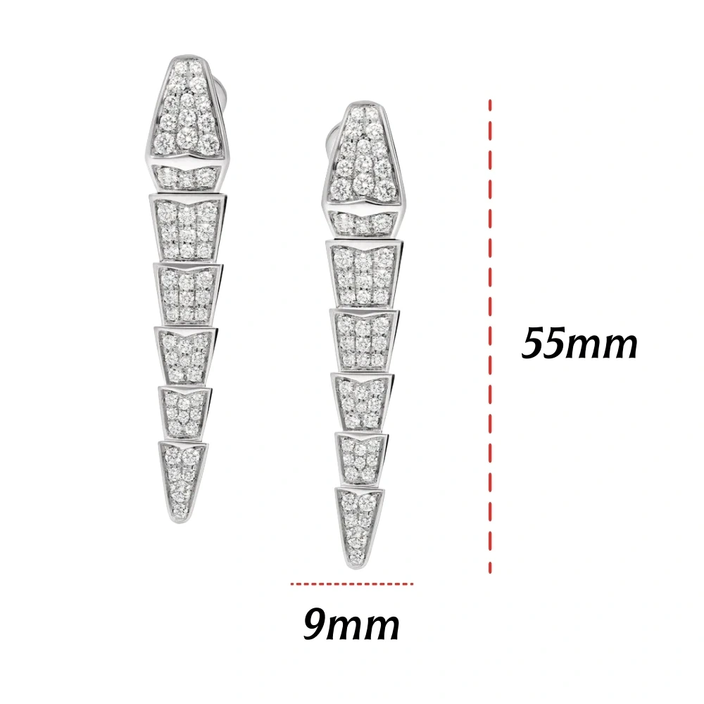 Winkin Winsin Brand MST Top Quality Snake Pendant Earrings 925 Sterling Silver Tassel Stud Drop Earrings For Women Jewelry