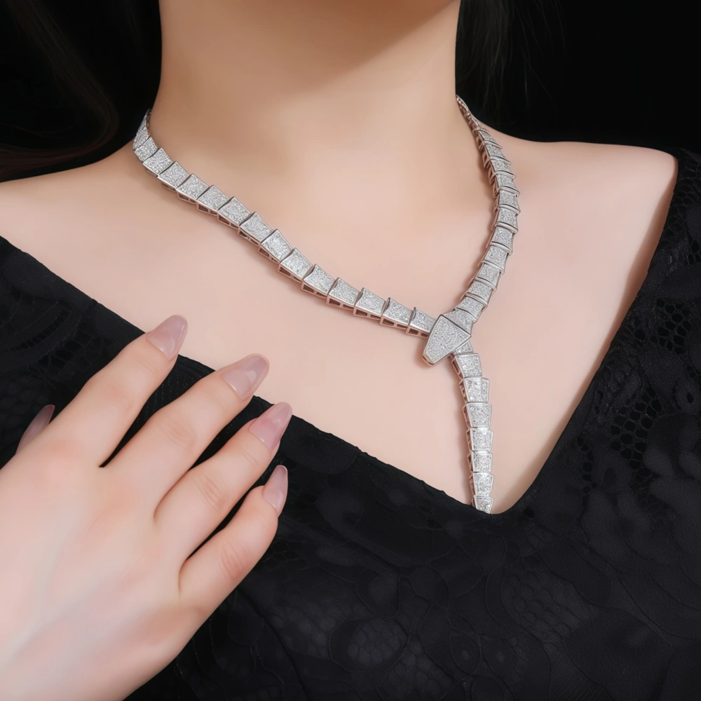 WINKIN WINSIN Brand MST Luxury Brand Designer S925 Pure Silver Collar Light Luxury Fashionable Snake Necklace Pendants Jewelry