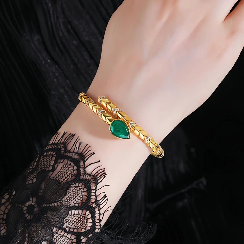 WINKIN WINSIN Brand MST 925 Sterling Silver Bracelet 18k Gold Plated Bangle Wire Drawing Process Snake Shaped Bracelets Jewelry