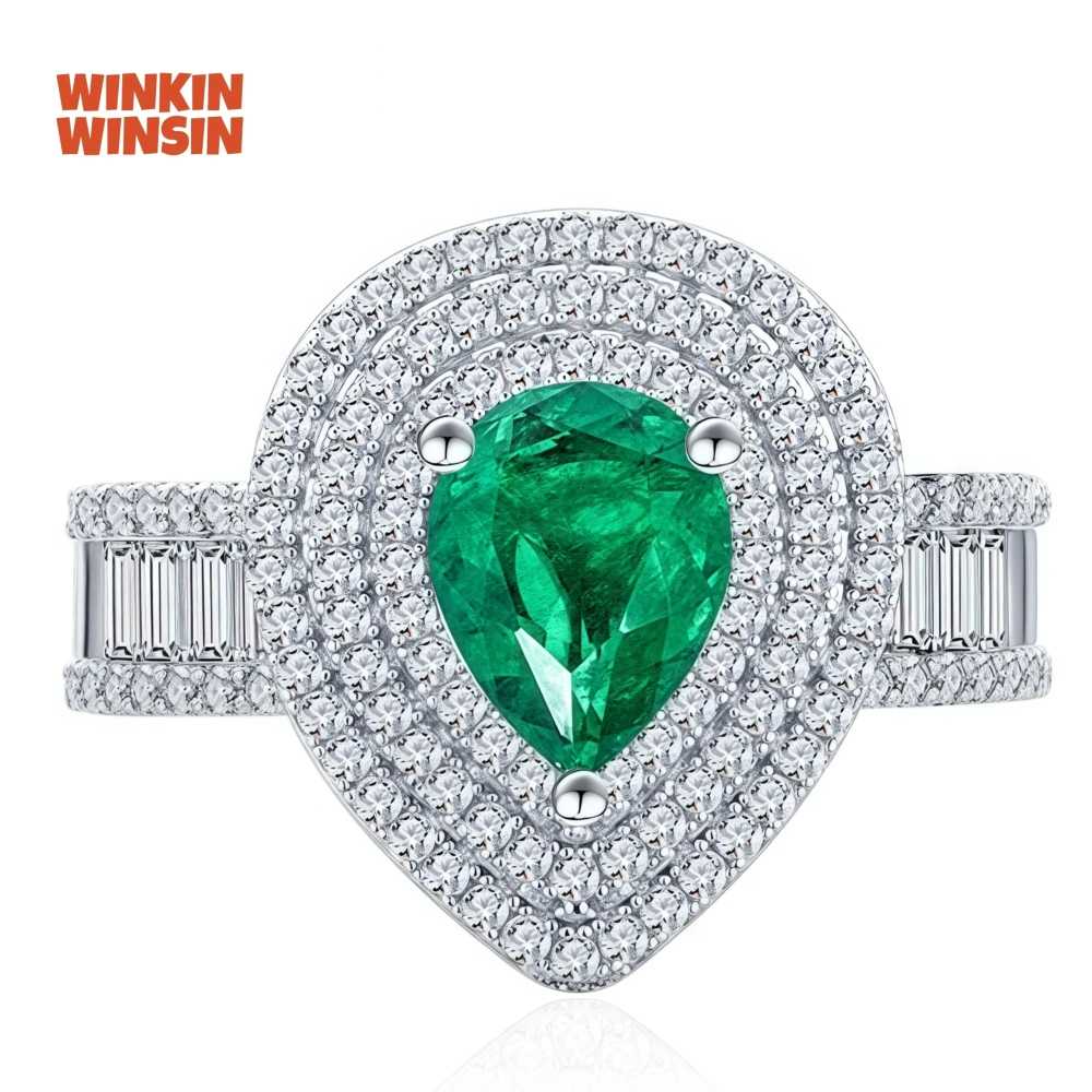 WINKIN WINSIN Brand Luxury Brand Designer RingClassic  Lab Grown Gemstones 925 Sterling Silver Certificated Temperament Ring