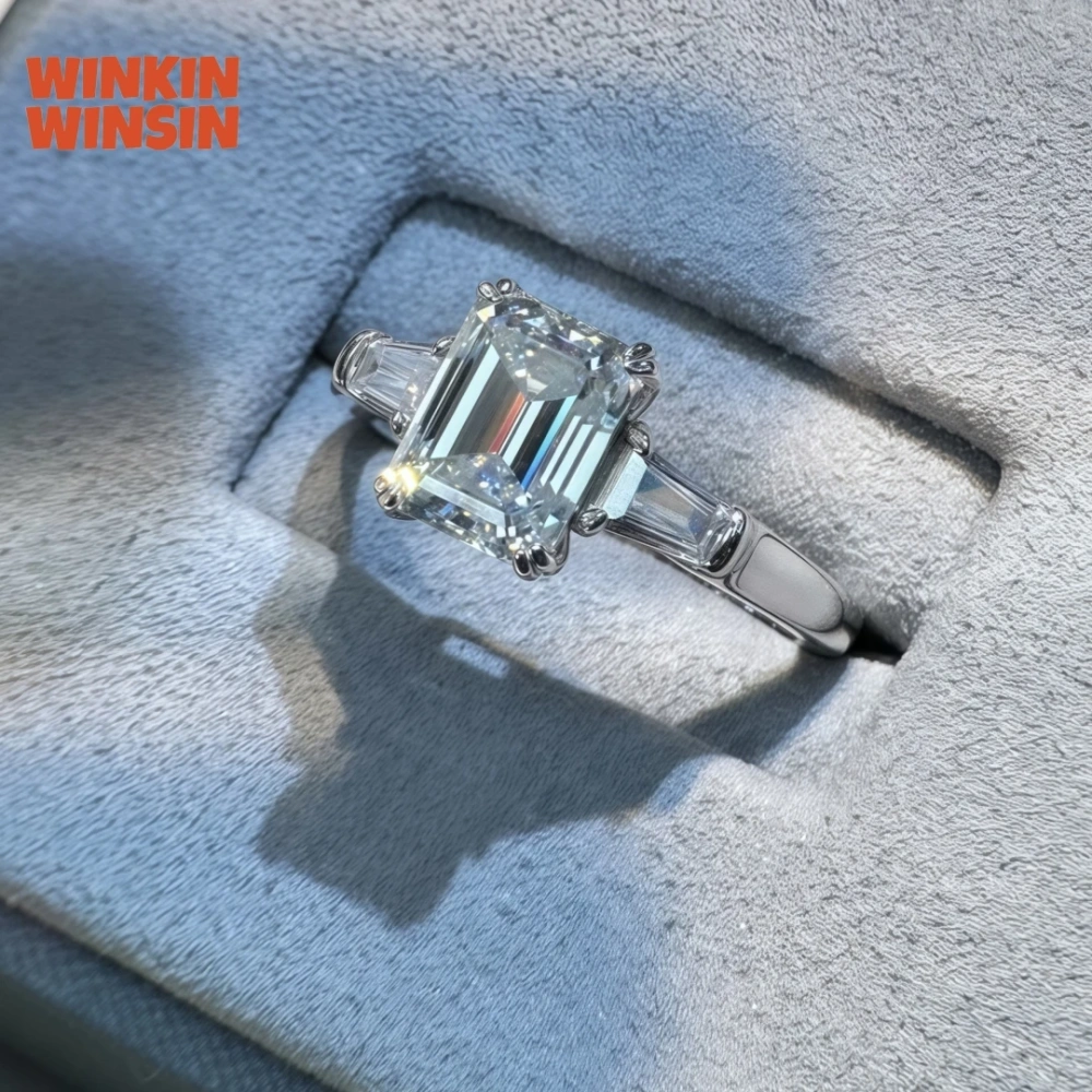 WINKIN WINSIN Brand MST 2ct Moissanite Diamond Ring High Quality 925 Sterling Silver High Carbon Diamond Rings Jewelry
