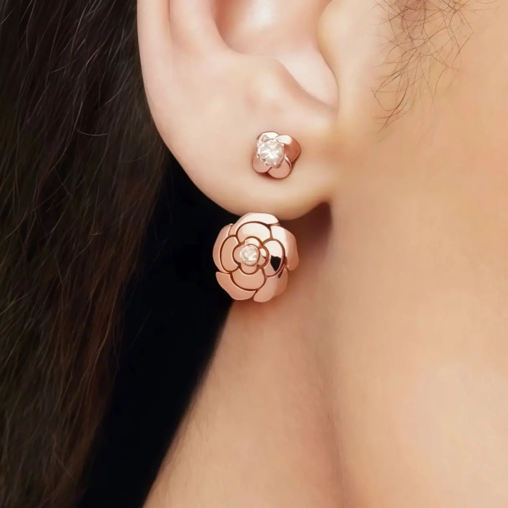 Winkin Winsin Luxury Brand Designer s925 925 Sterling Silver Flower Drop Earrings For Women Girls Camellia Stud Earrings Jewelry