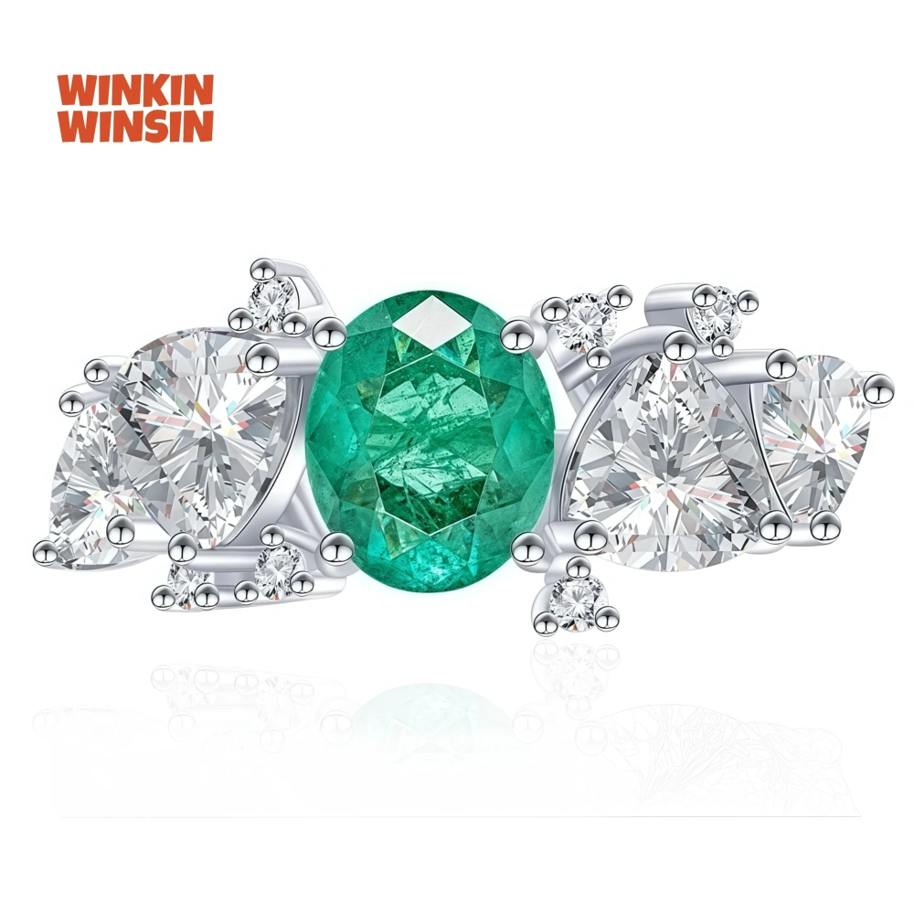 WINKIN WINSIN Brand MST Hot Sales 2.5ct Synthetic Sapphire Tanzanite 925 Sterling Silver High Carbon Diamond Ring Jewelry