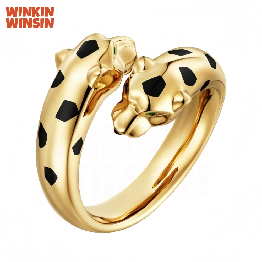 Winkin Winsin Luxury Brand Never Fade s925 925 Sterling Silver Ring Leopard Rings Jewelry For Women Man Girls Gemstones rings