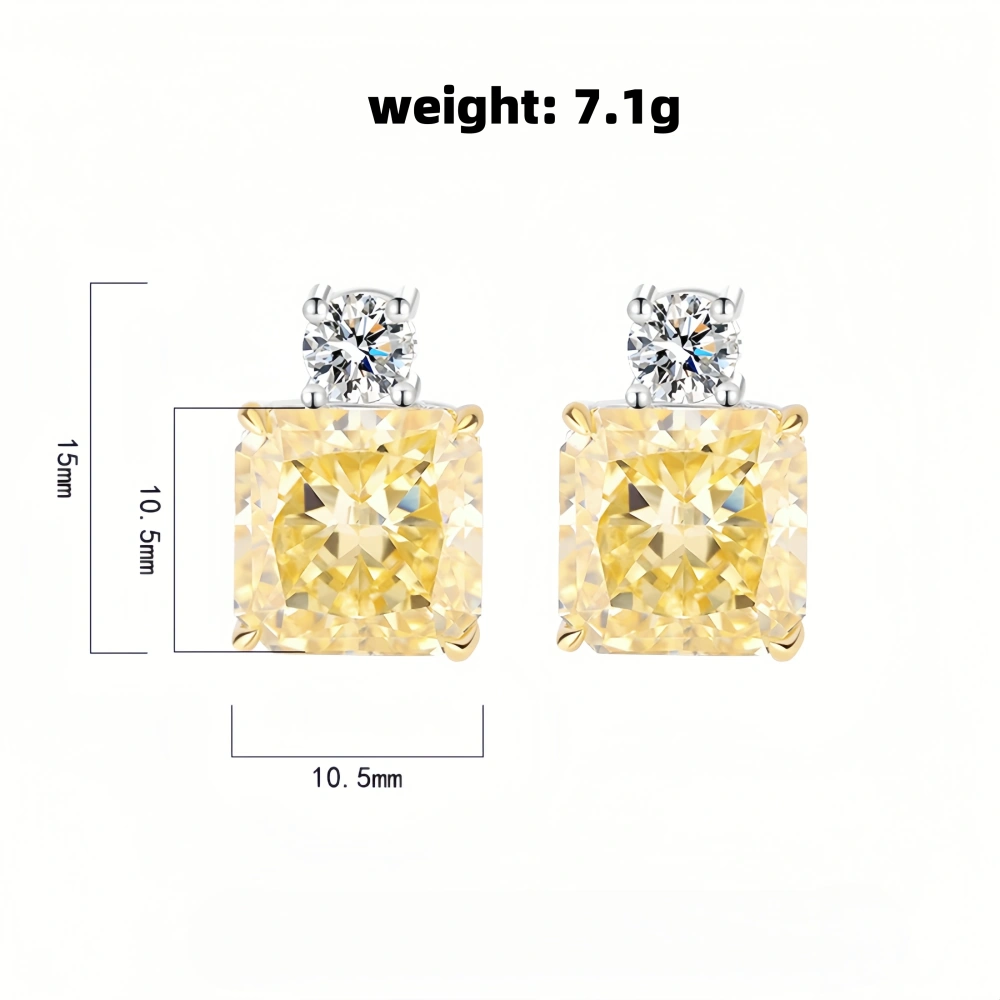 WINKIN WINSIN Brand Real 925 Sterling Silver Stud Earrings For Woman High Carbon Diamond Gemstones Earring Stud Fine Jewelry