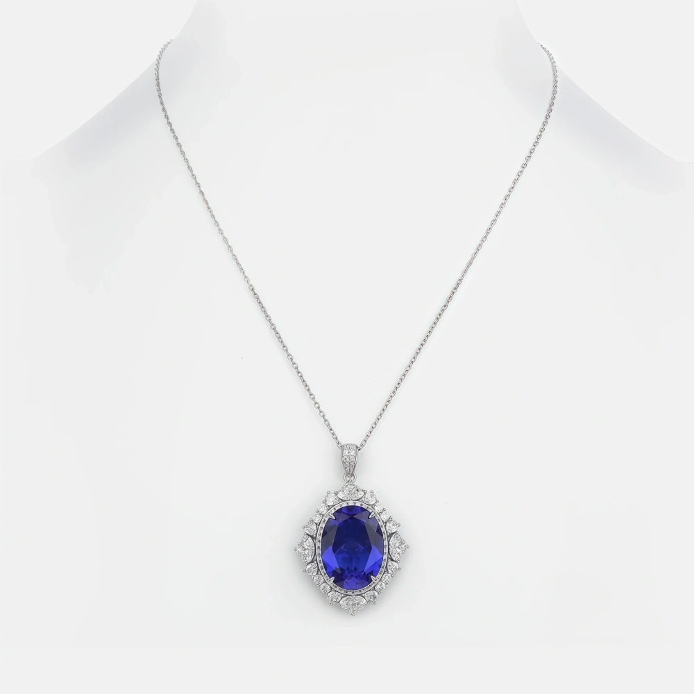 WINKIN WINSIN Brand MST High Quality Artificial Sapphire Lab Grown High Carbon Diamond Droplet Pendants Women Necklaces Jewelry