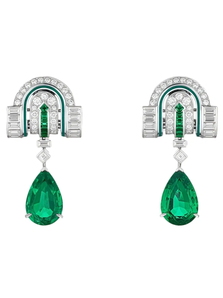  WINKIN WINSIN Brand MST Top Quality Green Gemstones Ear Pendant Drop Earrings For Women 925 Sterling Silver Earrings Jewelry