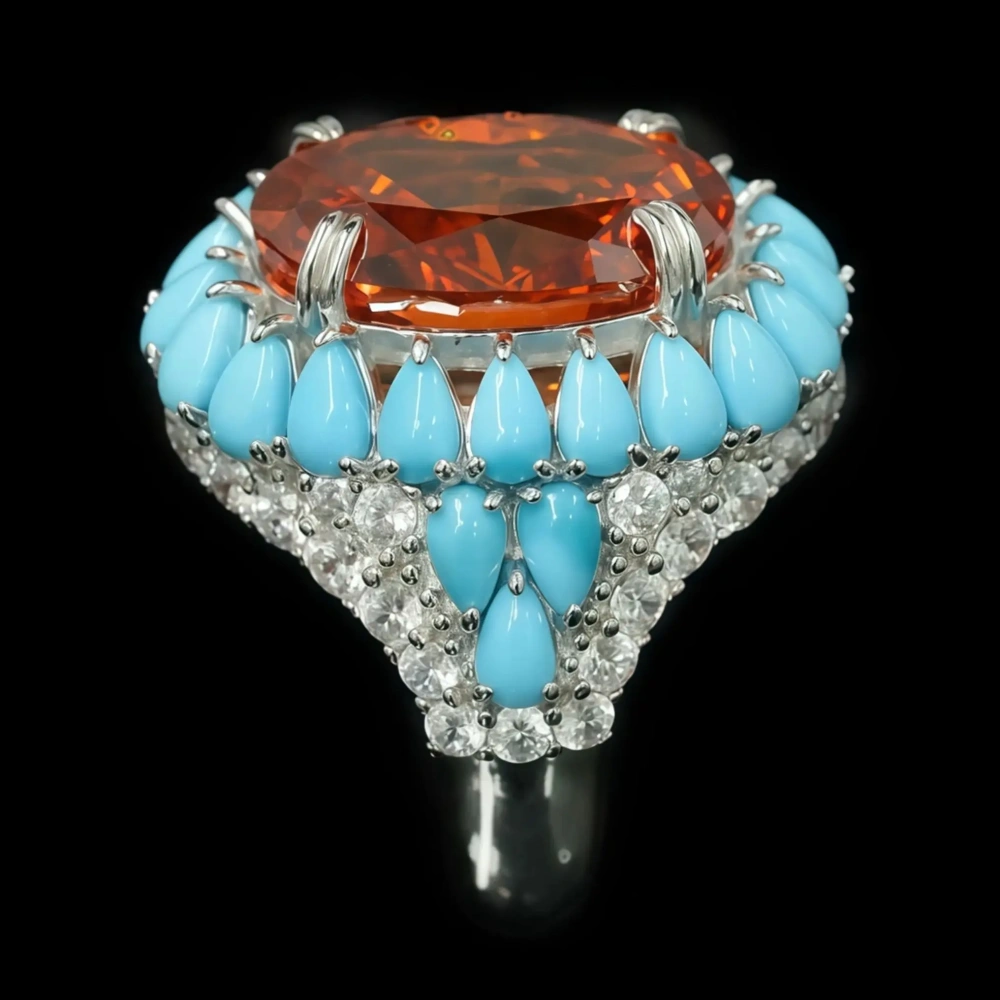 WINKIN WINSIN Brand MST Tutti Frutti 925 Sterling Silver Rings For Women High Carbon Diamond Flower Candy Colorful Ring Jewelry