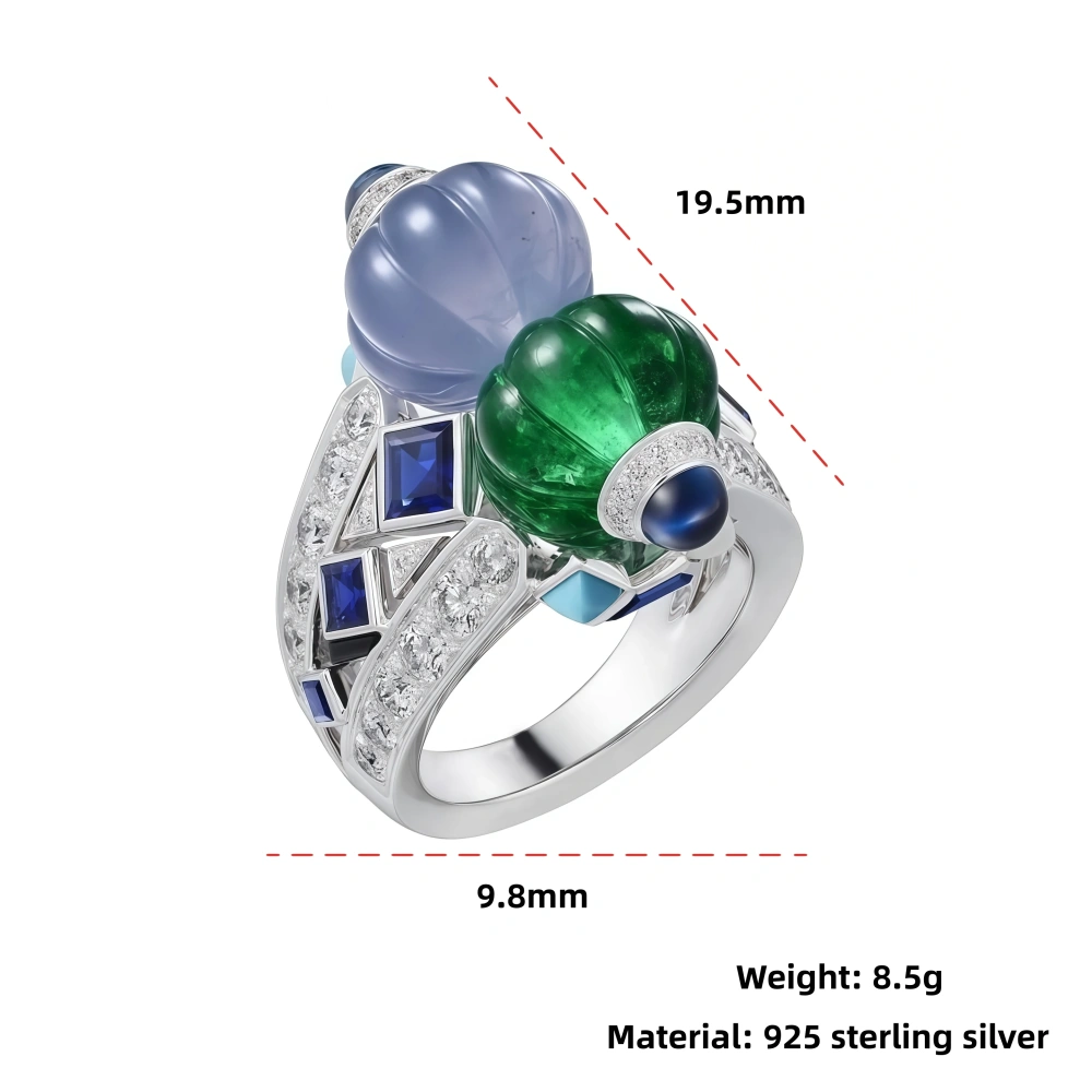 WINKIN WINSIN Luxury MST Tutti Frutti s 925 Sterling Silver Ring For Wedding Party High Carbon Diamond Women Rings Jewelry