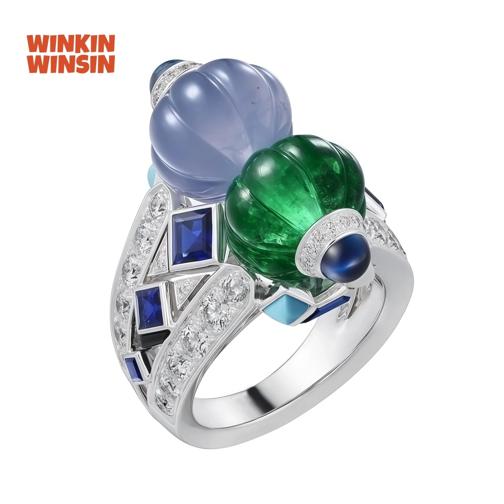 WINKIN WINSIN Luxury MST Tutti Frutti s 925 Sterling Silver Ring For Wedding Party High Carbon Diamond Women Rings Jewelry