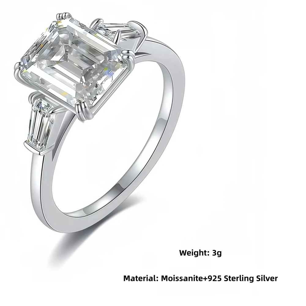 Veeie Veein Luxury Brand  Moissanite 4-Carat Ring GRA Certificate S925 Sterling Silver Light Luxury Women Ring Jewelry