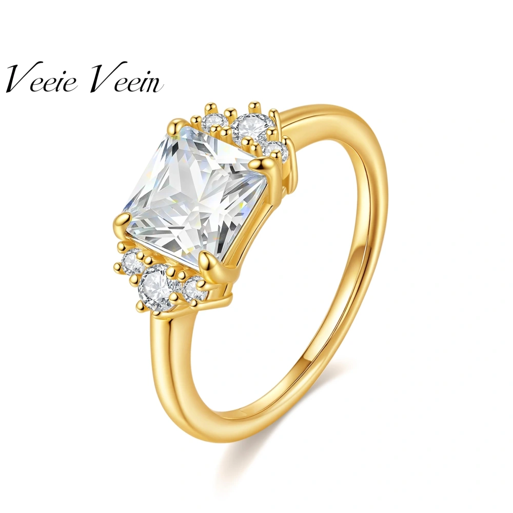 Veeie Veein Luxury Brand S925 Sterling Silver Main Stone MoissaniteGRA Certificate Ring For  Woman'S Engagement Banquet