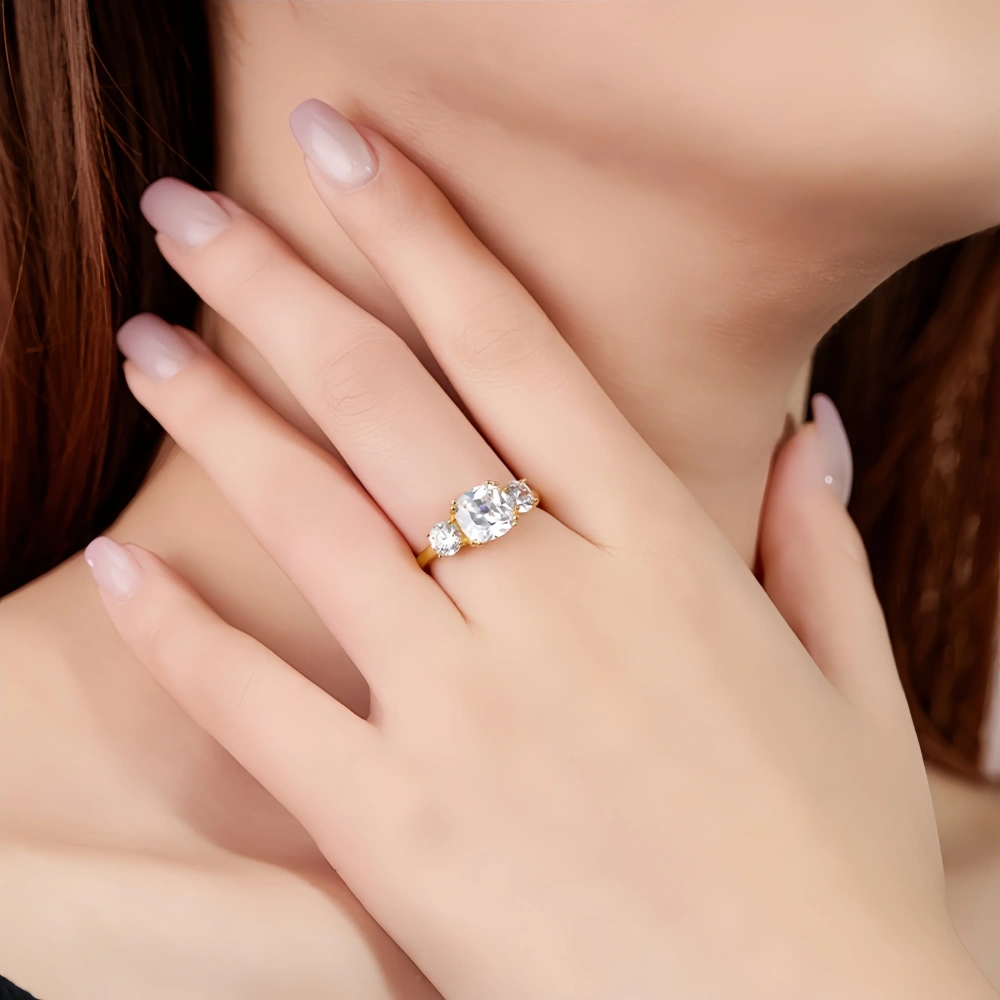 Veeie Veein Luxury Brand S925 Sterling Silver Ring Moissanite 2 Carat Moissanite Starry Ring GRA Certificate  Ring Jewelry