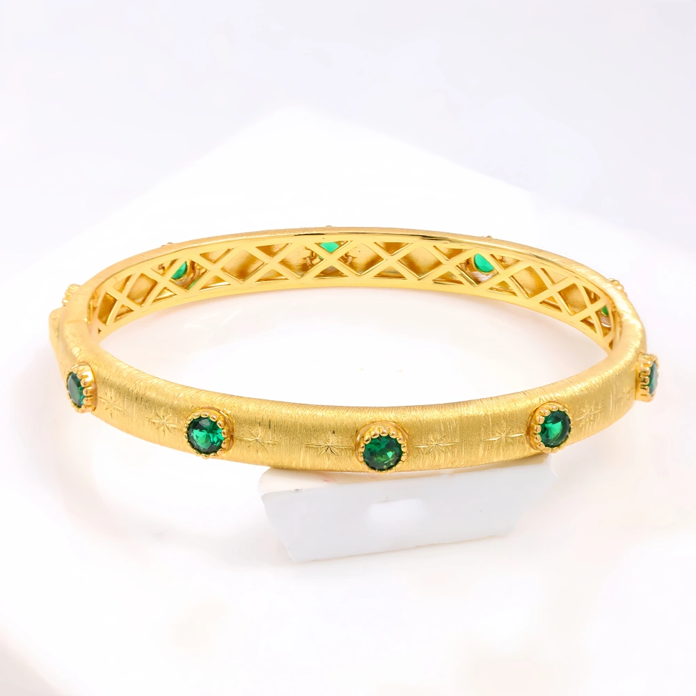 Mushan Luxury Brand 18K Gold Plated Starry Brushed Gemstones Zircon Bracelet 925 Sterling Silver Bracelets Fine Jewelry