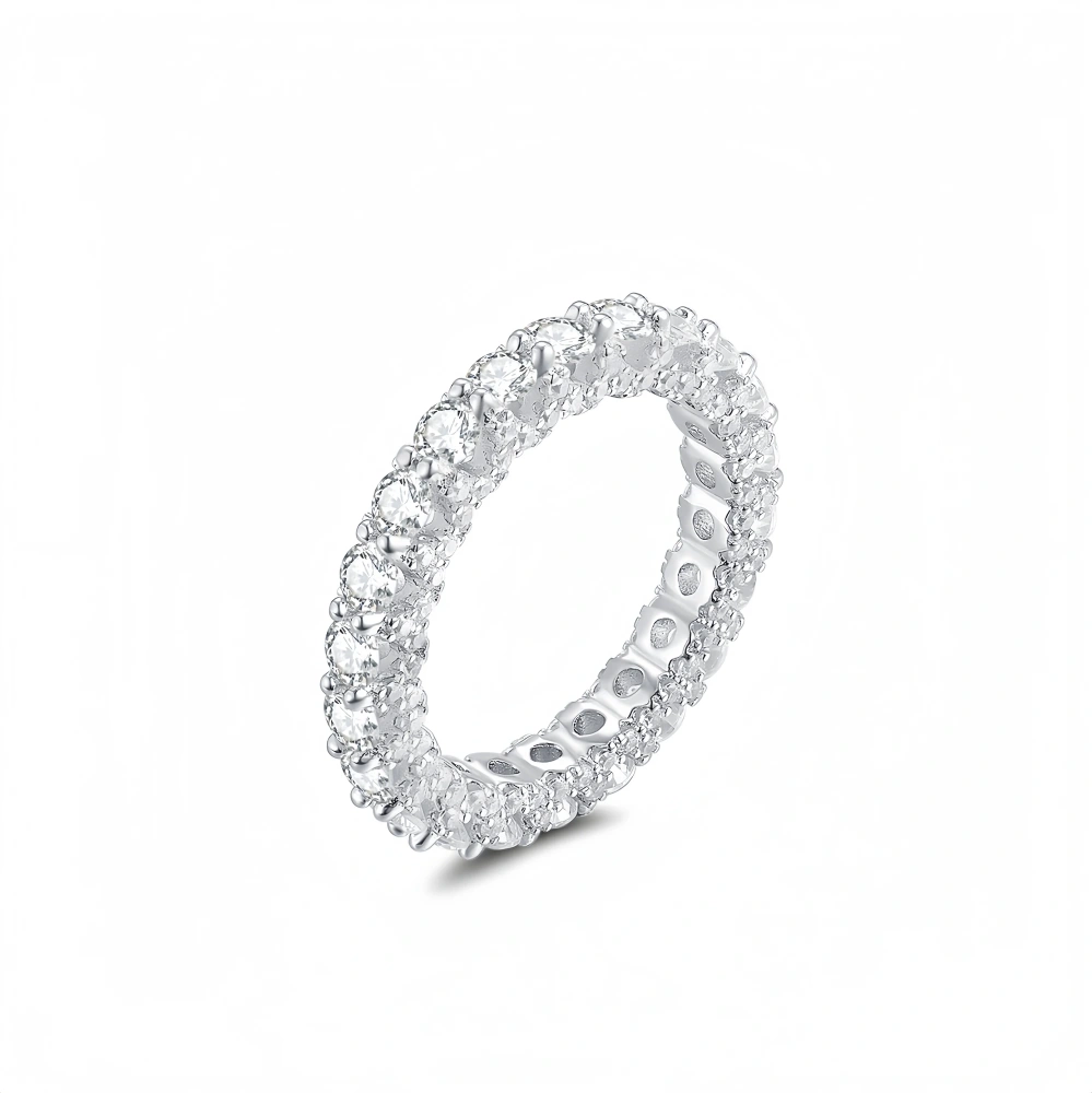 Veeie Veein Luxury Brand High Quality S925 Sterling Silver Set  Carat Moissanite Ring 3.0mm Women'S Accessor Jewelry