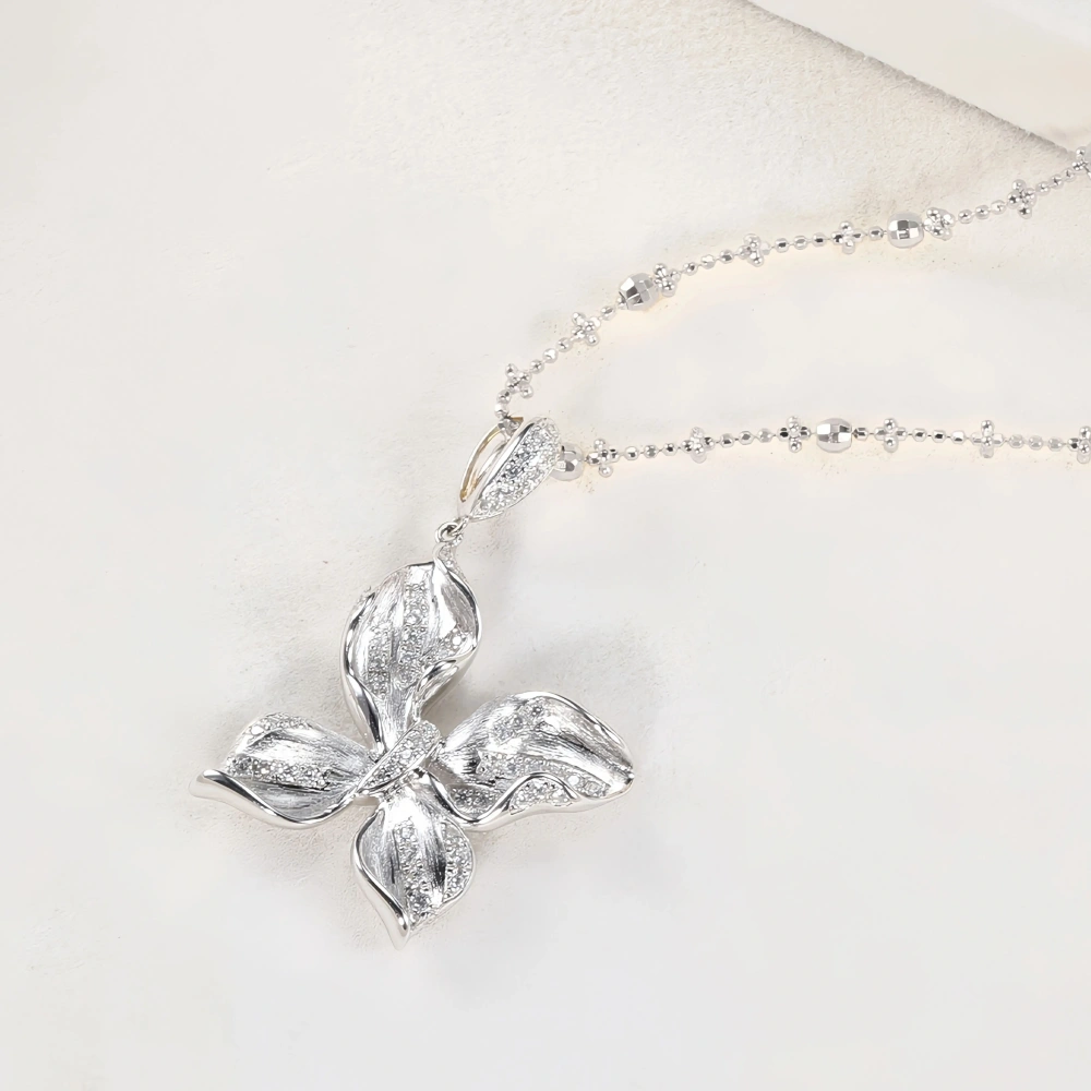 Mushan Luxury Brand High Quality Brushed Butterfly Necklace S925 Sterling Silver Collarbone Chain Women Style Necklace Jewelry