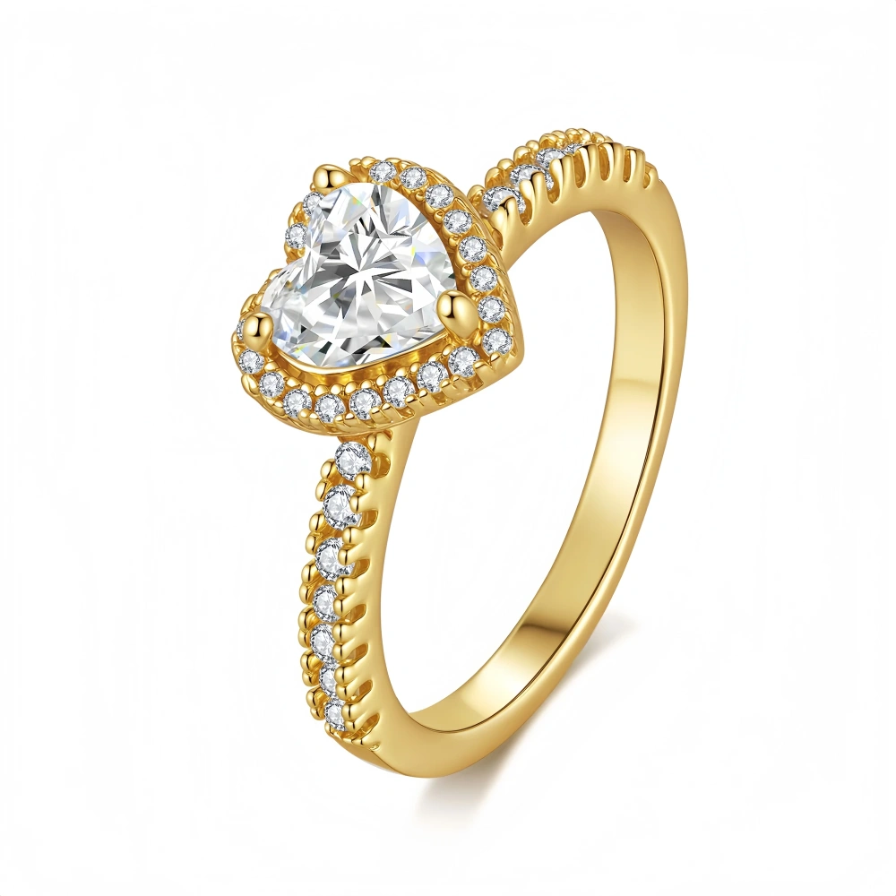 Veeie Veein Luxury Brand Hollowed-Out Cuban Moissanite Ring GRA Certificate S925 Shaped Love Women Floral Ring