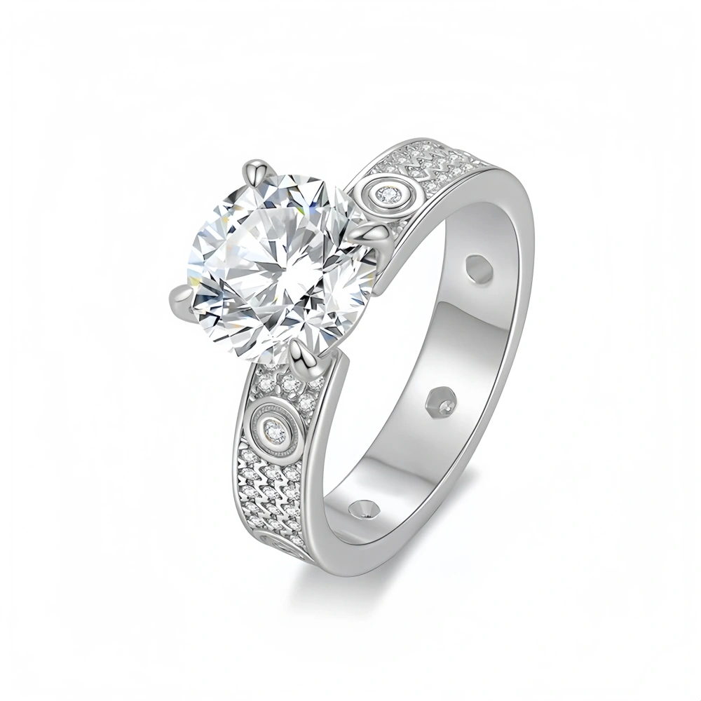 Veeie Veein Luxury Brand S925 Sterling Silver Ring Moissanite 1-2-3 Carat Moissanite Starry Sky Ring GRA Certificate Ring