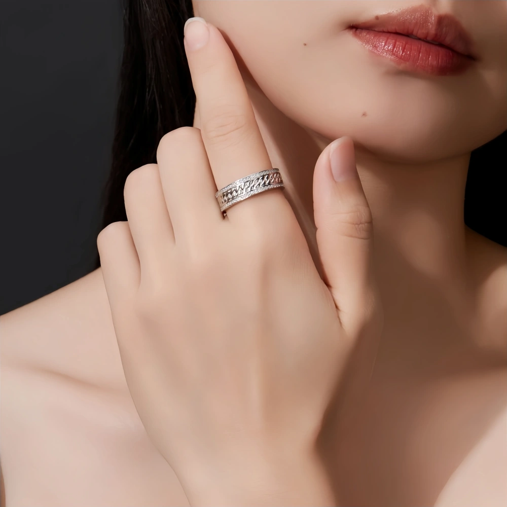 Veeie Veein Luxury Brand New Products S925 Sterling Silver GRA Certificate Ring Wide Face Jewelry For Women Party Ring