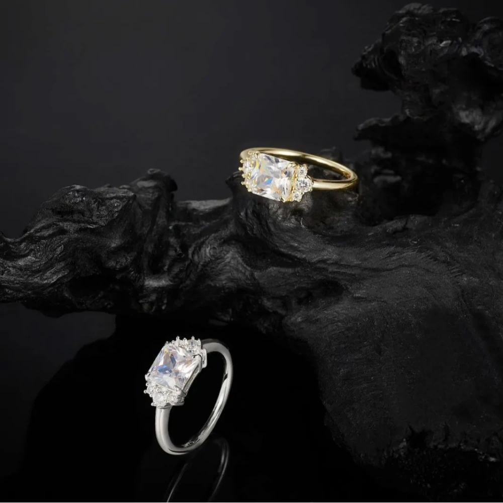 Veeie Veein Luxury Brand S925 Sterling Silver Main Stone MoissaniteGRA Certificate Ring For  Woman'S Engagement Banquet