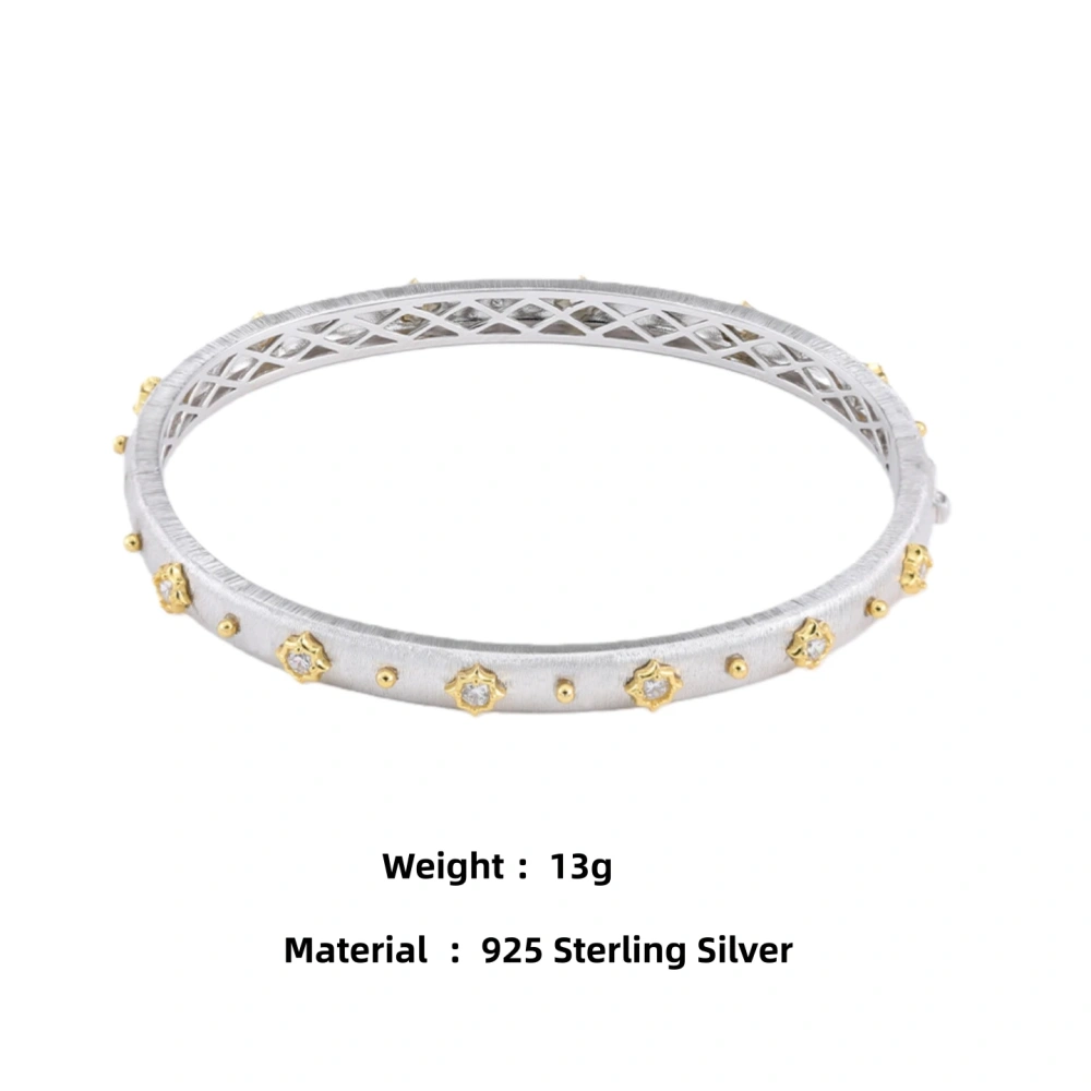 Mushan Luxury Brand Wire Drawing Craft Star Bracelet S925 925 Sterling Silver Bracelets For Women Fine Jewelry