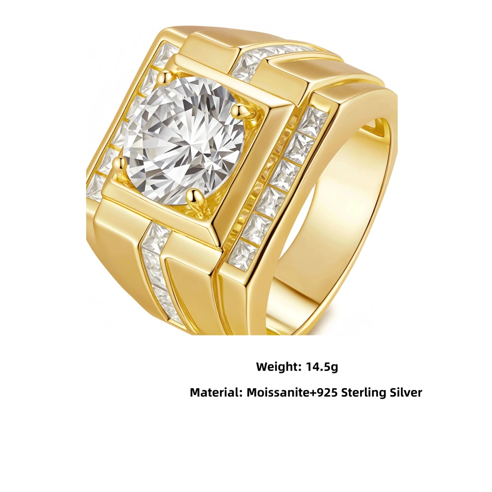 Veeie Veein Luxury Brand Products GRA Certificate S 925 Sterling Silver Inlaid Irregular-Shaped 4CT Moissanite Ring Jewelry