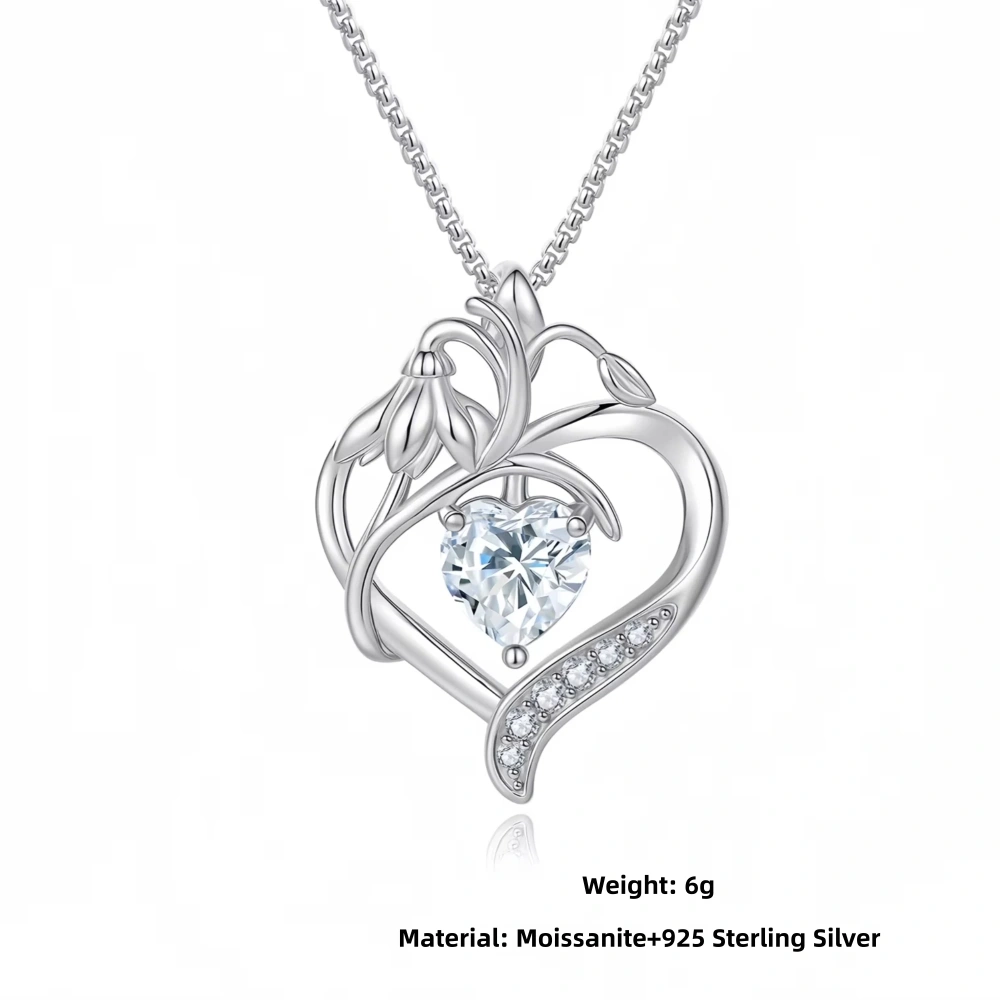 Veeie Veein Luxury Brand High Quality GRA Certificate Necklace Inset Love S925 Sterling Silver Women Necklace Jewelry