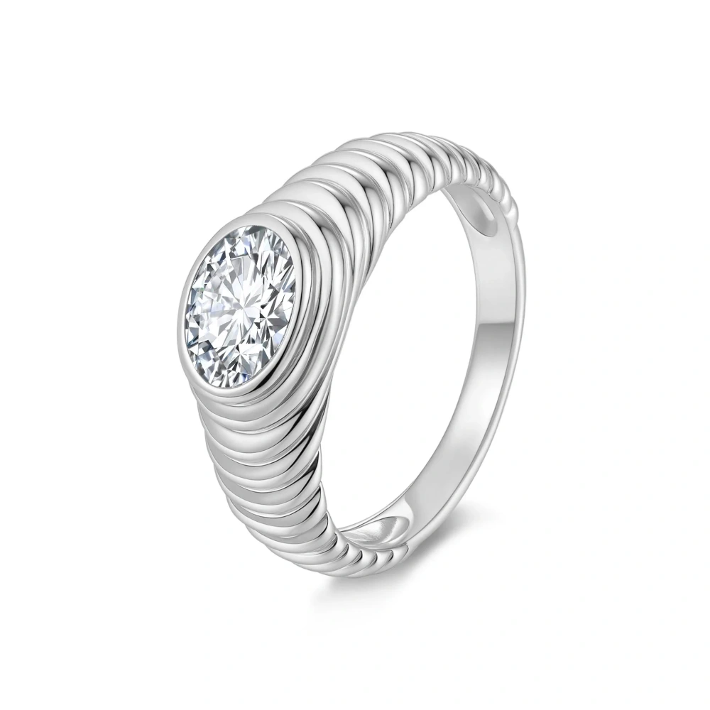 Veeie Veein Luxury Brand S925 Sterling Silver GRA Certificate Ring 6*8 Oval Moissanite Niche Retro Thread Jewelry